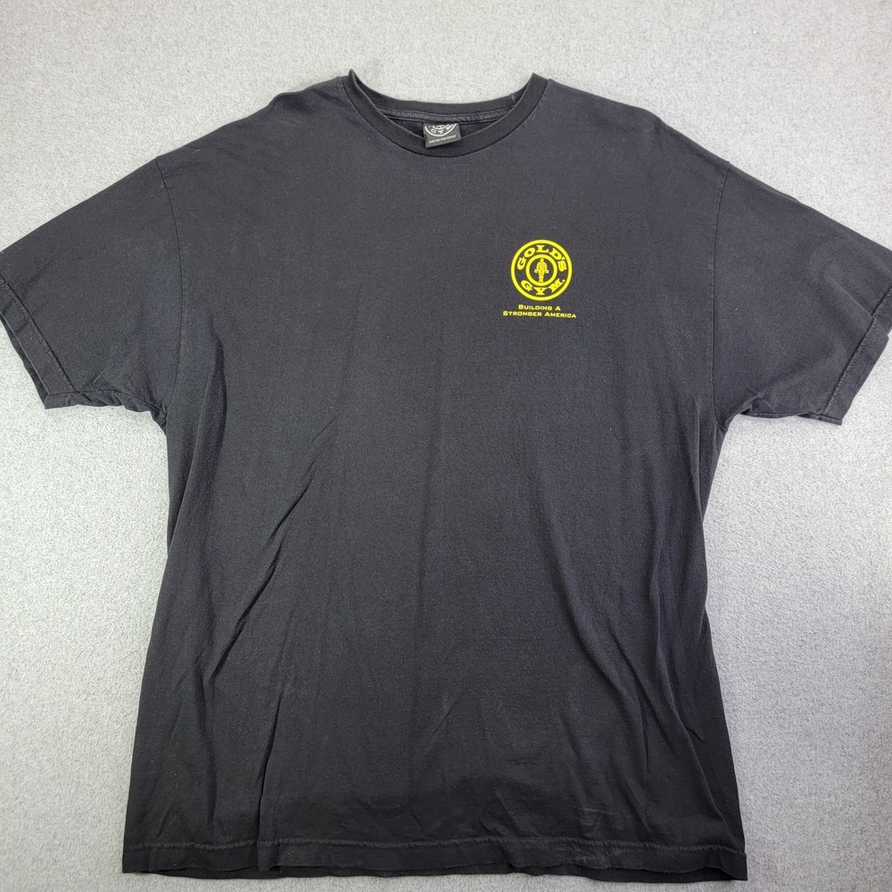 Gold's Gym Shirt Mens 2XL Black Real Heroes Real Fitness Graphic Tee Made In USA